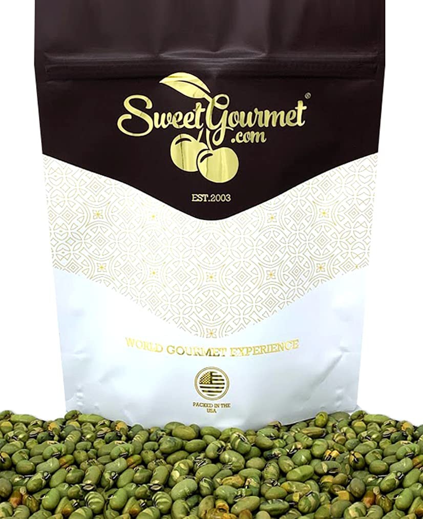 SweetGourmet Lightly Salted Dry Roasted Imported Edamame Green Soybeans | 1 P…