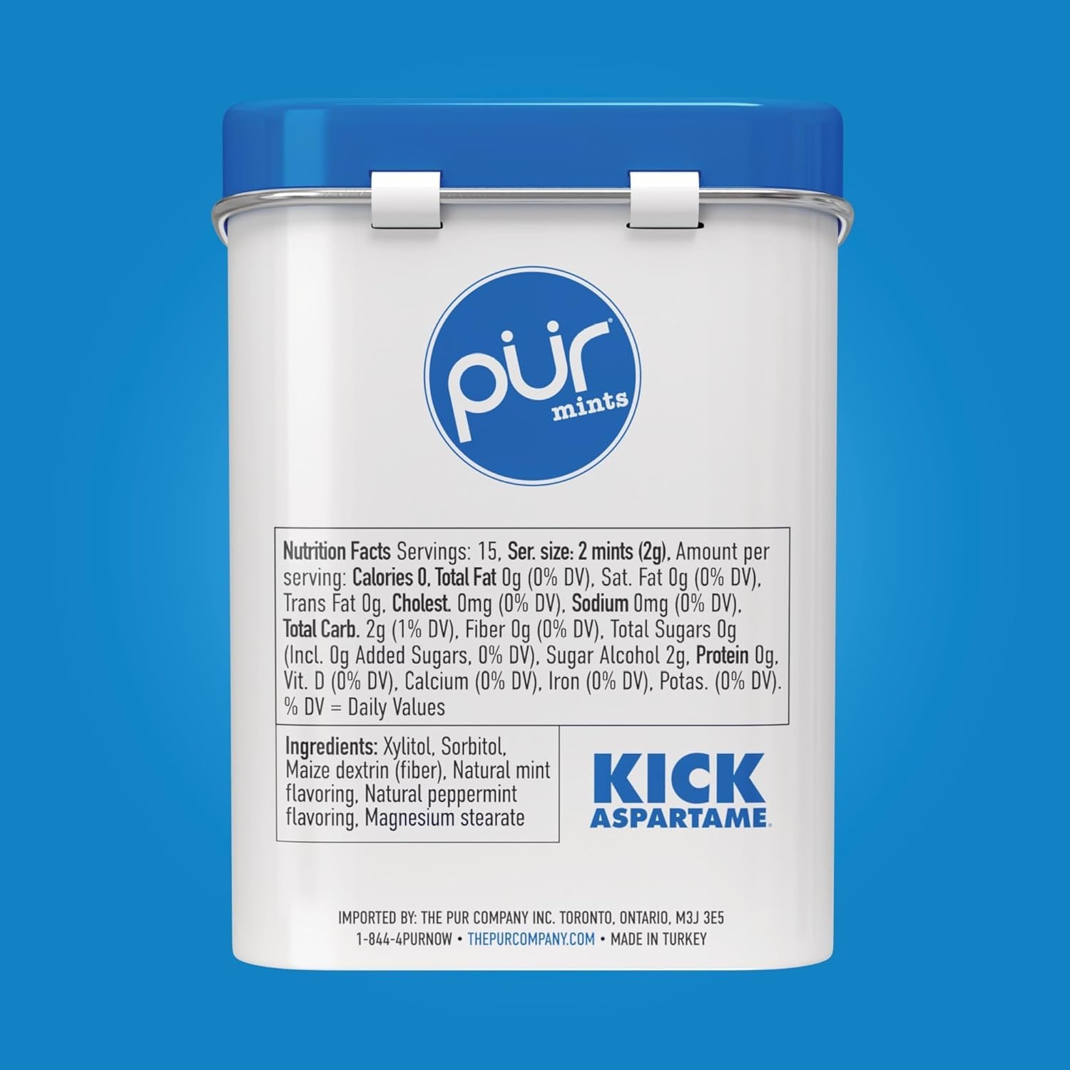 PUR Mints | Aspartame Free | Made with Xylitol | Sugar Free, Vegan, Gluten Free