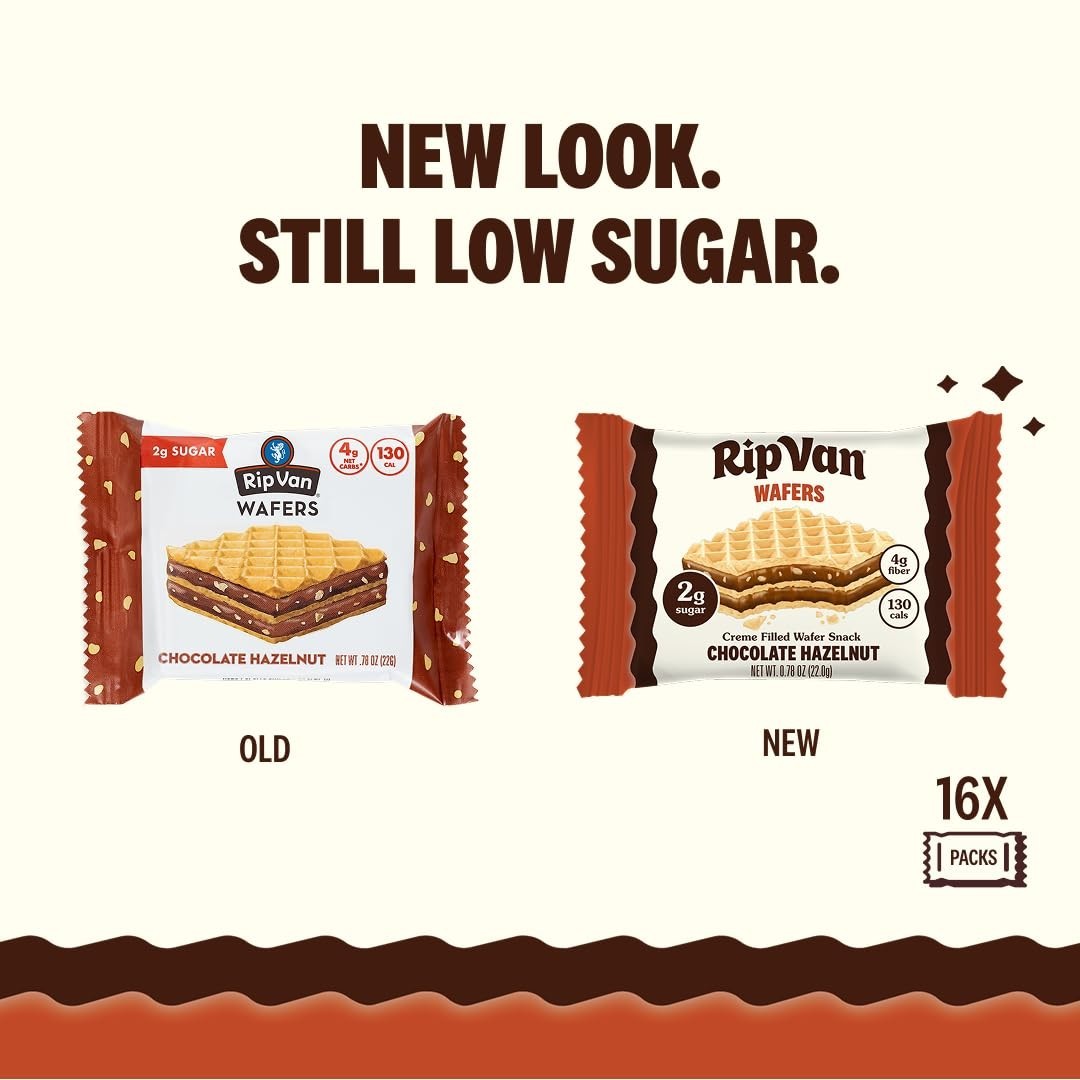 Taste Indulgence: Chocolate Hazelnut Wafer Cookies, & Low Sugar, 16 pcs