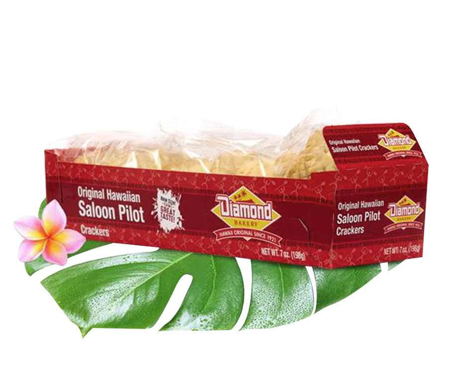 Diamond Bakery Original Hawaiian Saloon Pilot Crackers 7oz Tray x2