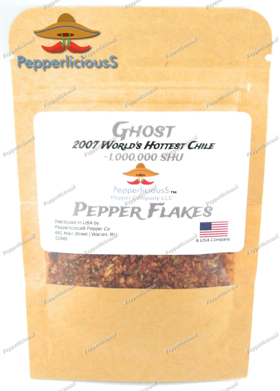 GHOST PEPPER FLAKES 2007 GUINNESS WORLDS HOTTEST CHILE Super Hot 1/4oz / 7.09g