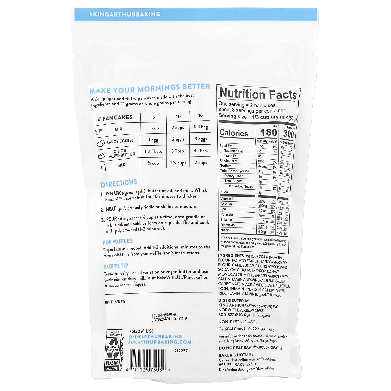 Classic Pancake Mix, Gluten Free, 15 oz (425 g)