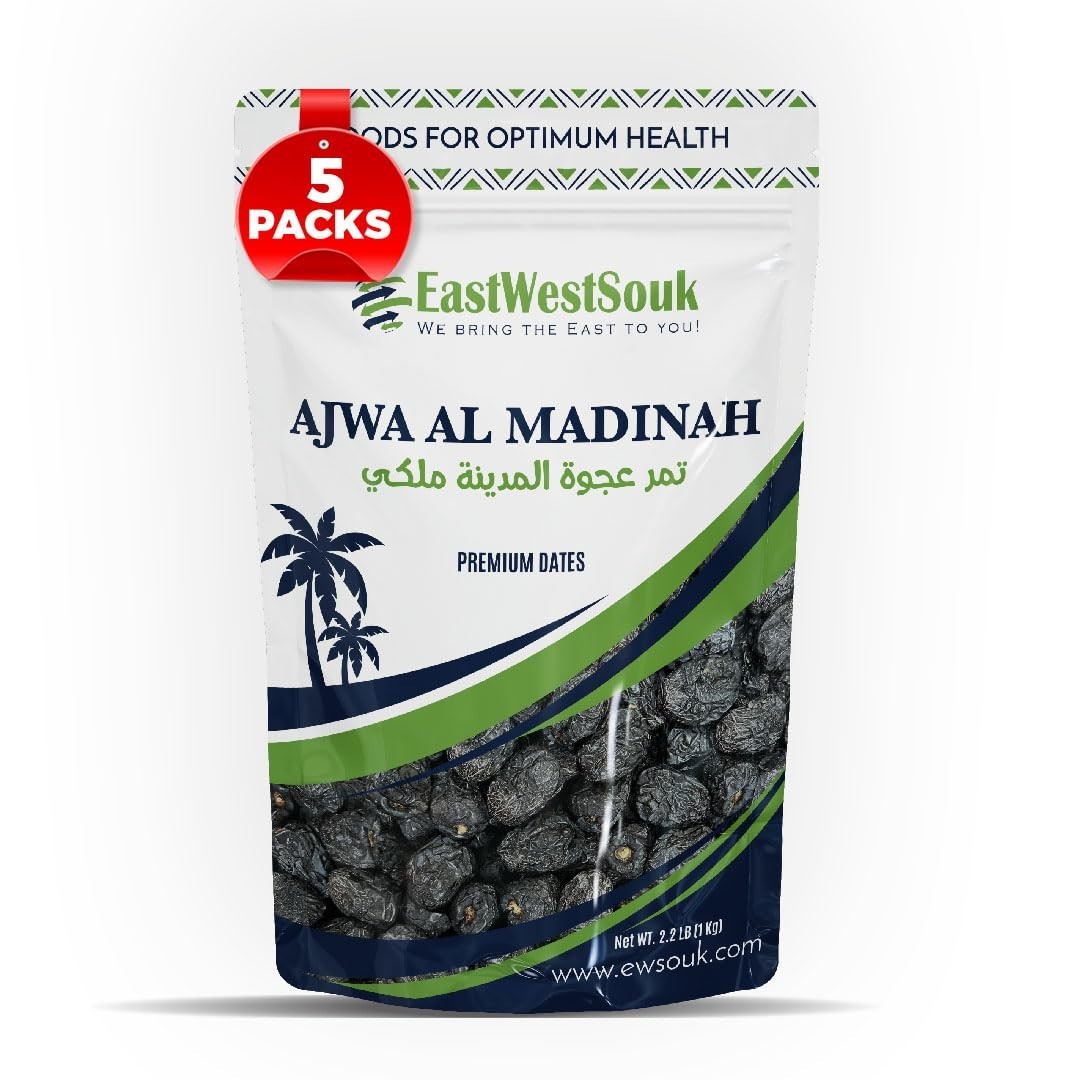 Premium Ajwa Al Madina Dates 5kg (11 LB) | Gluten-Free, Non-GMO, No Added Sugar