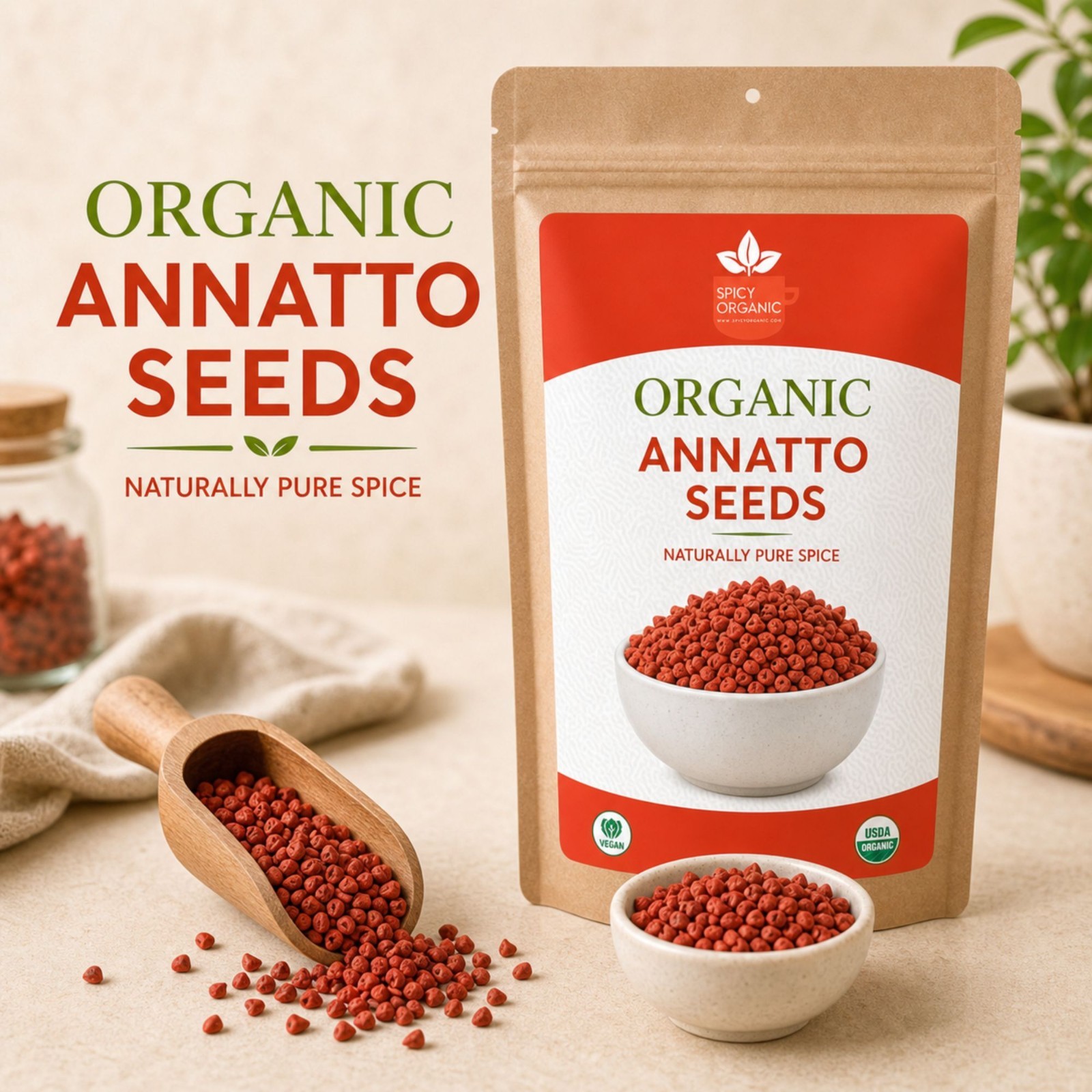 Spicy Organic Annatto Seeds 16 oz | USDA Organic