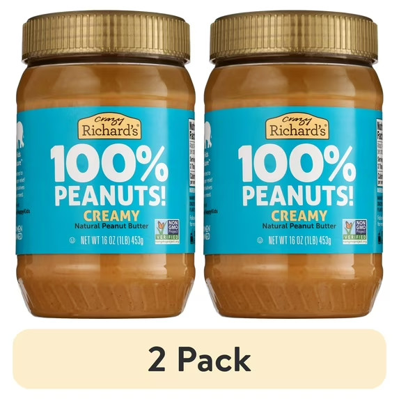 (2 pack) Crazy Richard’s All-Natural Creamy Peanut Butter, 16 oz…