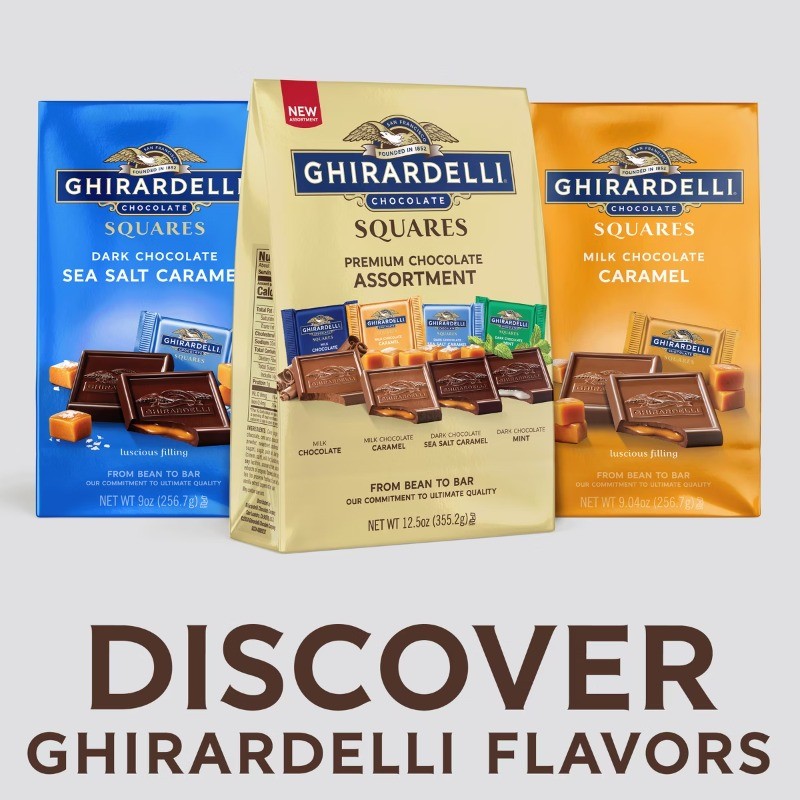 Ghirardelli Premium Square Chocolate Assortment – XL Bag – 12.5oz
