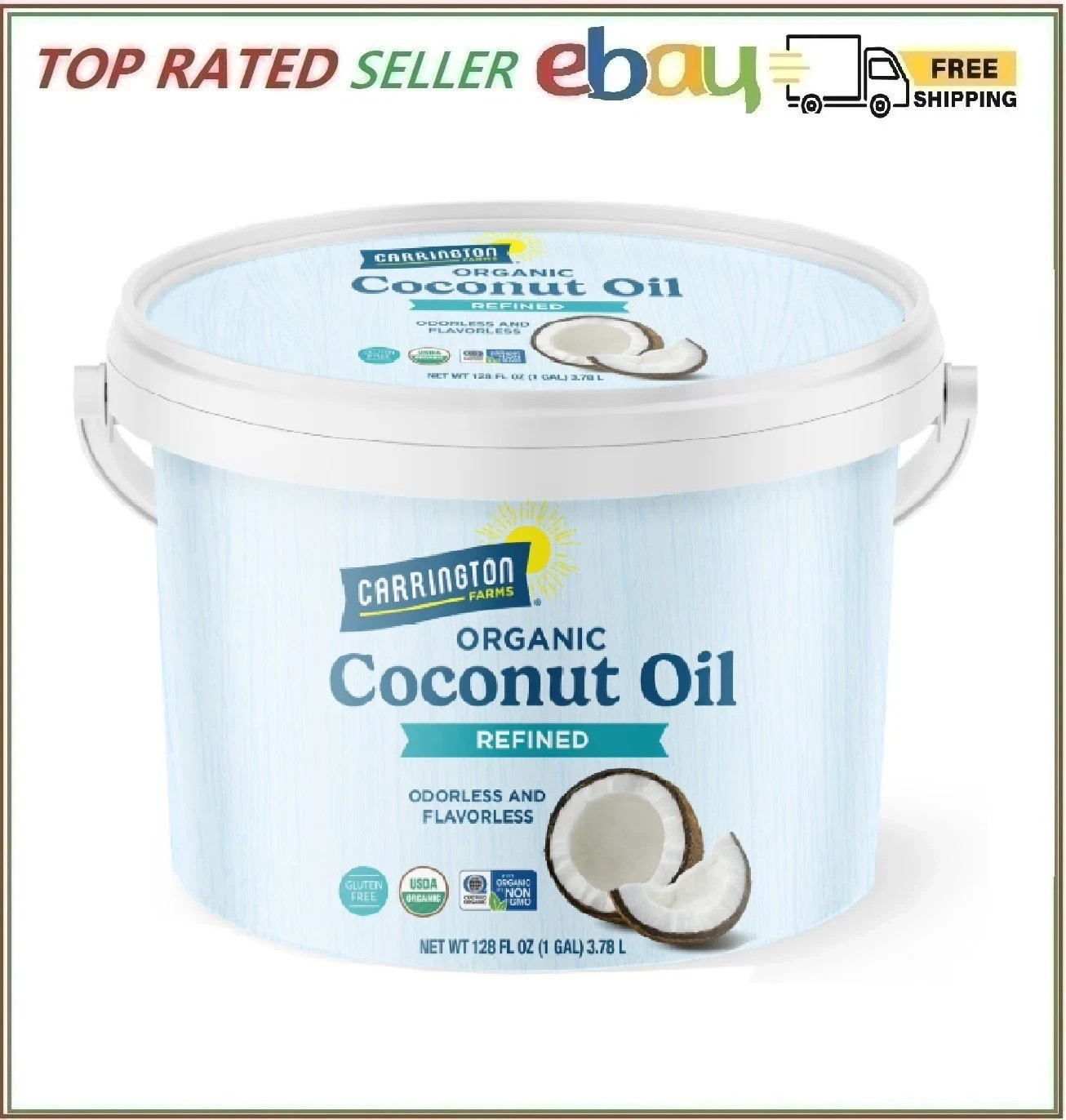 Carrington Farms Refined Coconut Oil 128 fl oz – Large Cooking Oil