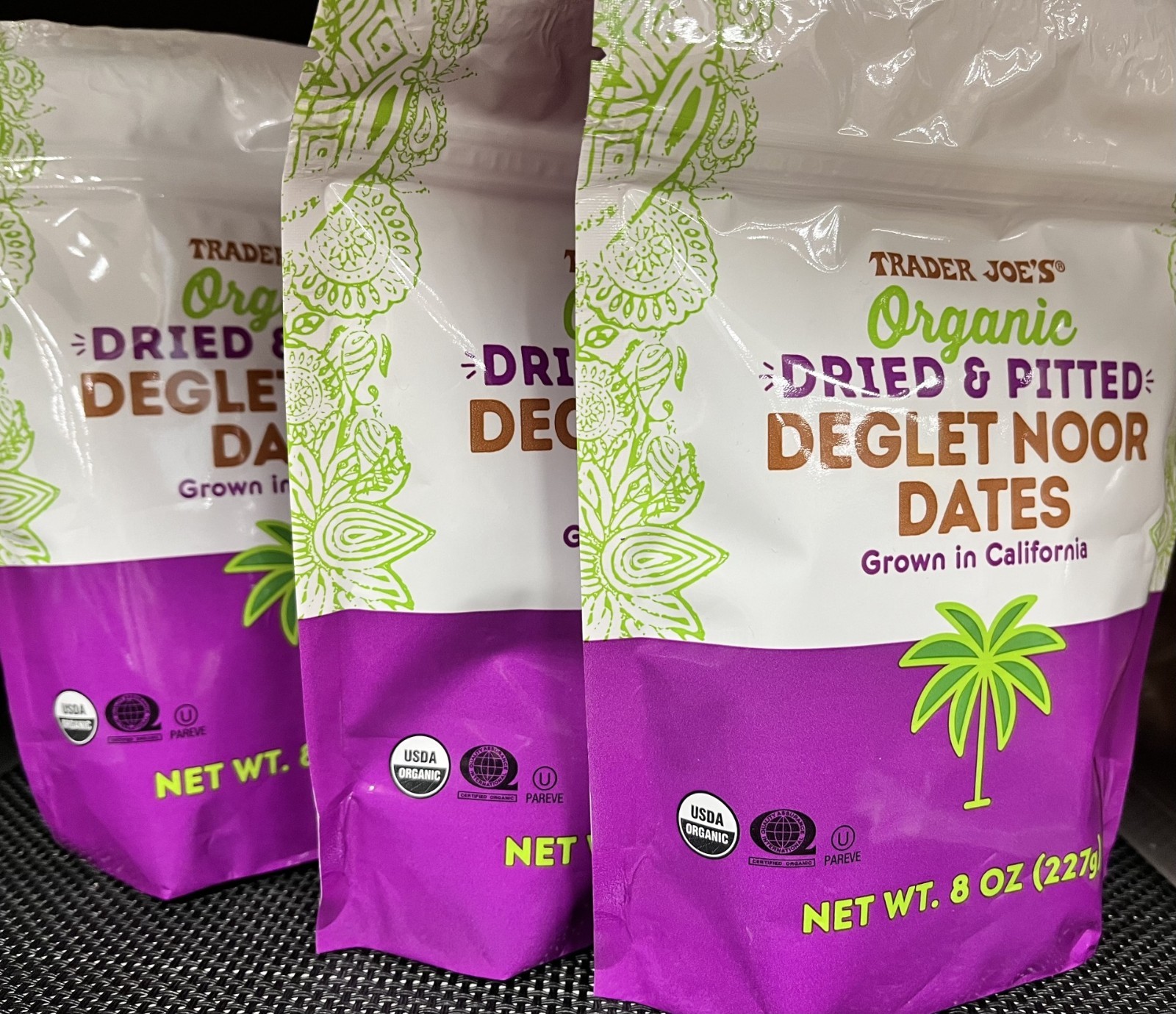 3 Packs Trader Joe’s Dried Fruit – Organic Dried & Pitted Deglet Noor Dates