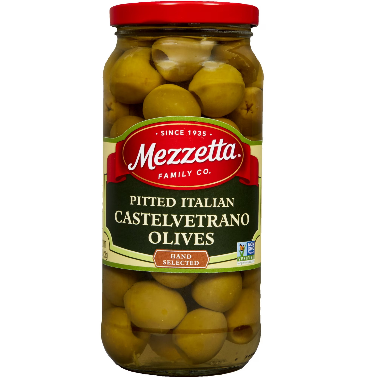 Mezzetta Pitted Italian Castelvetrano Olives, 8 oz Dr. Wt. Jar