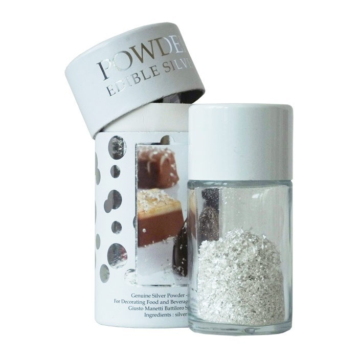 Manetti Edible Silver Powder Shaker – Italian Silver for Food Decoration