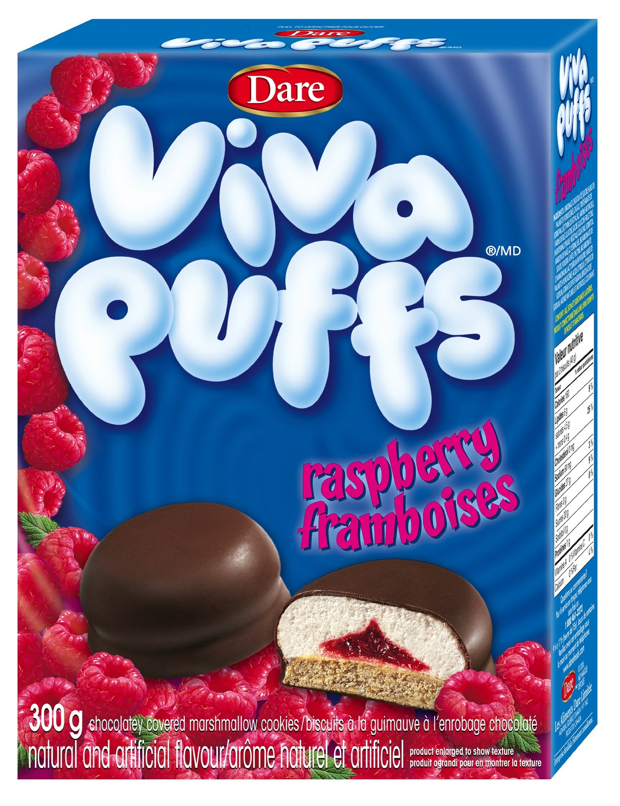 Dare Viva Puffs Raspberry – Chocolatey Covered 10.58 Ounce (Pack of 1), red