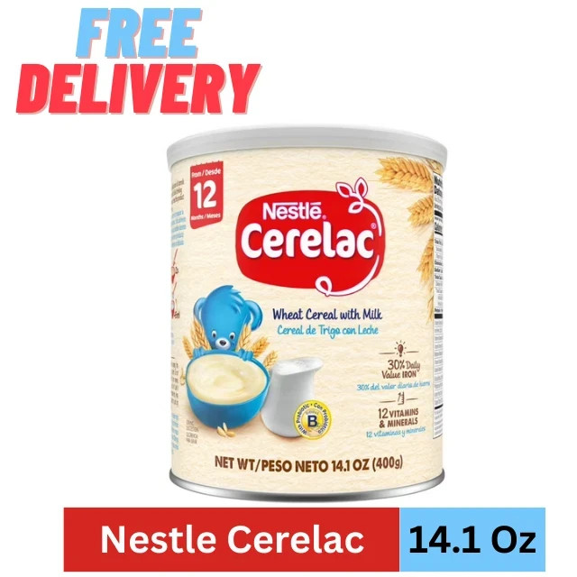 Nestle Cerelac Wheat Cereal with Milk Baby Food, 14.1 oz fast delivery✔