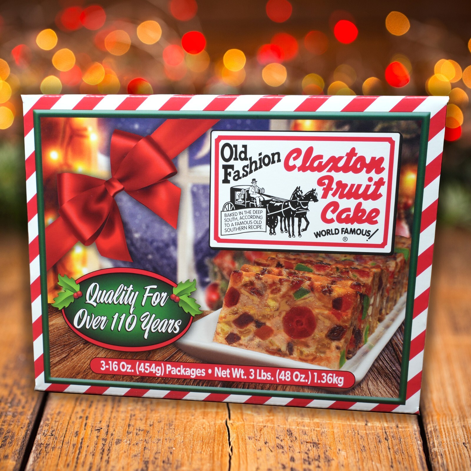 Claxton Fruit Cake 3-16 oz. REGULAR – Holiday Pack – Shipped From Claxton, GA