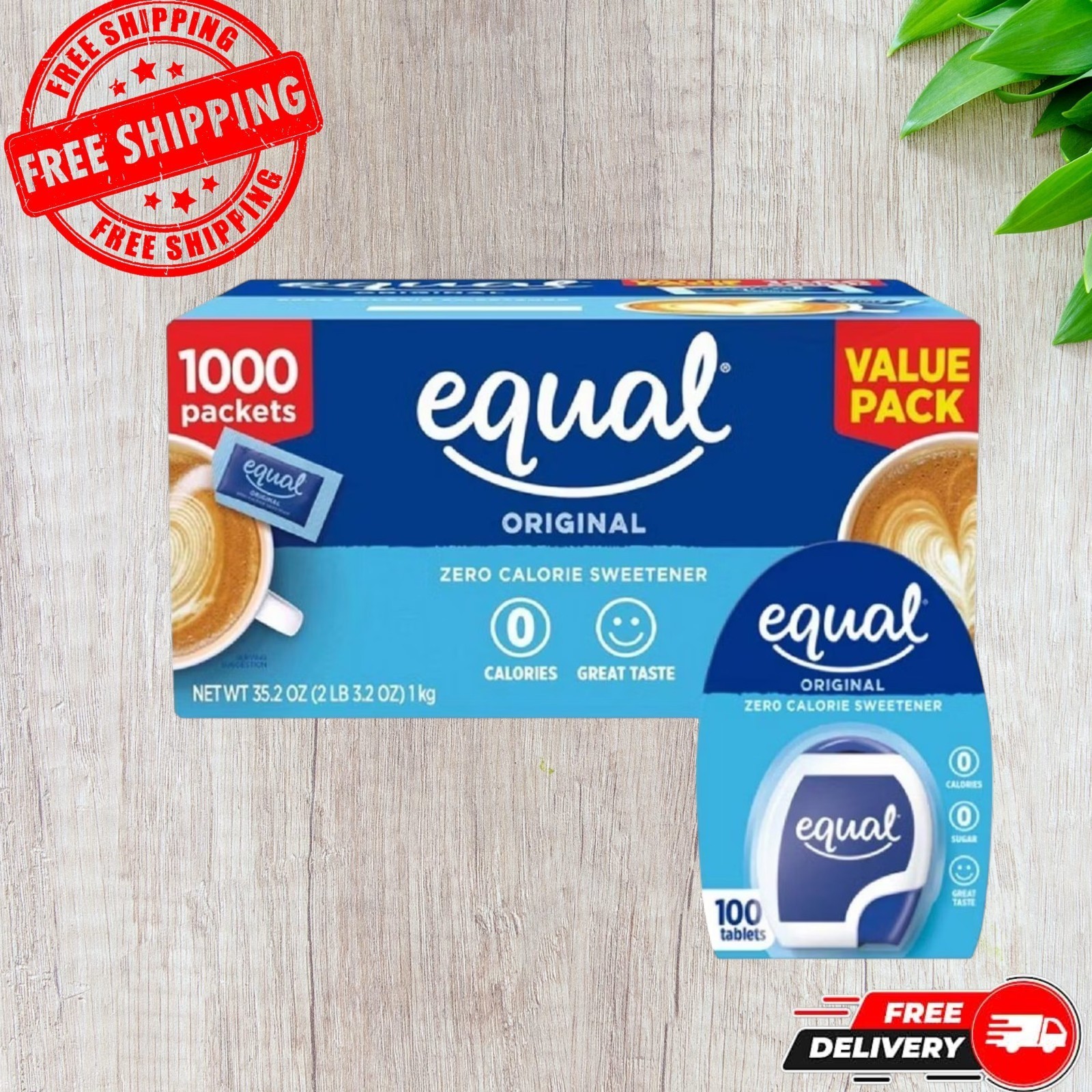 Equal Original Zero Calorie Sweetener 1000 Count Packets Value Pack 35.2 oz