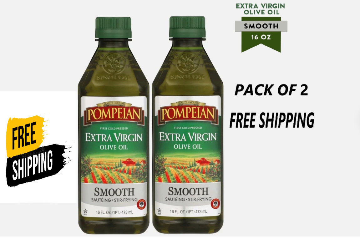 Pompeian Smooth Extra Virgin Olive Oil – 16 fl oz (Pack of 2)