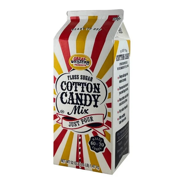 Great Western 1/2 Gallon Carton Apple Cotton Candy Floss Sugar