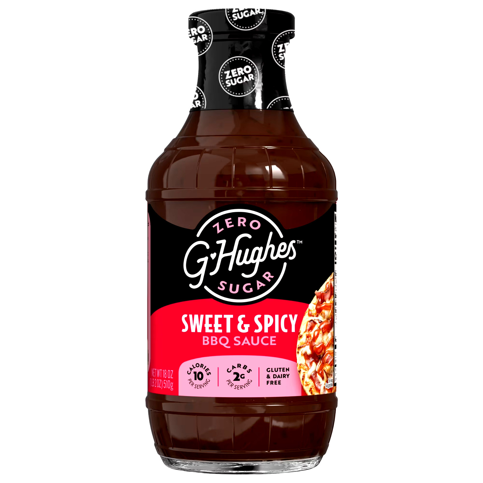 G Hughes Sugar Free Sweet & Spicy BBQ Barbecue Sauce, 18oz