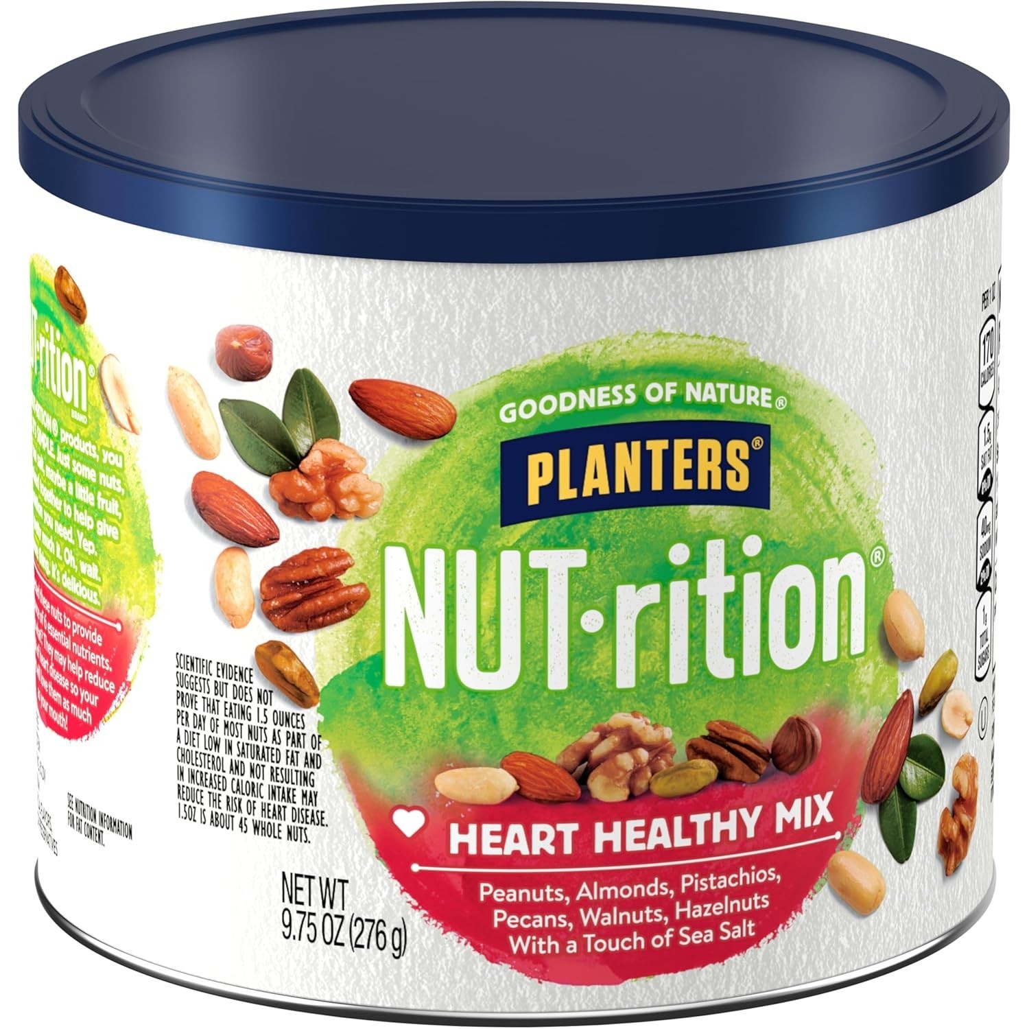 NUT-rition Heart Healthy Snack Nuts Mix, 9.75 oz Canister – On-the-Go Snack, …