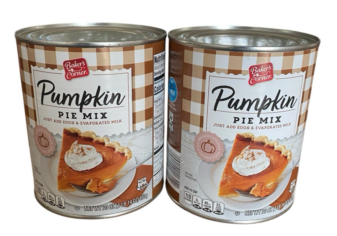 Baker’s Corner Pumpkin Pie Mix 30 oz Cans Lot of 2 Best By Dec 2026