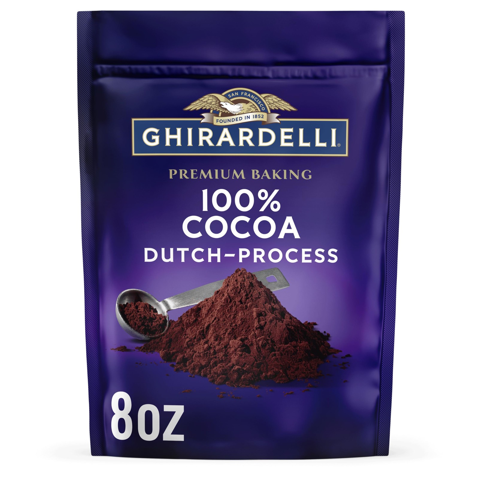GHIRARDELLI Premium Baking Cocoa 100% Dutch Process 8 Ounce (Pack of 1)