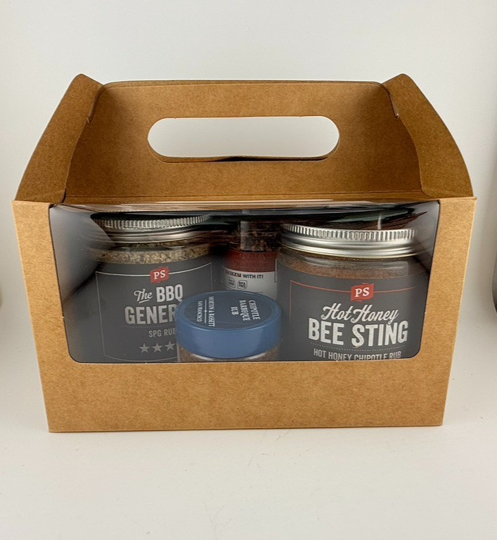 BBQ Rub Gift Set – PS Hot Honey Bee Sting + BBQ General + Chipotle Blend Pack