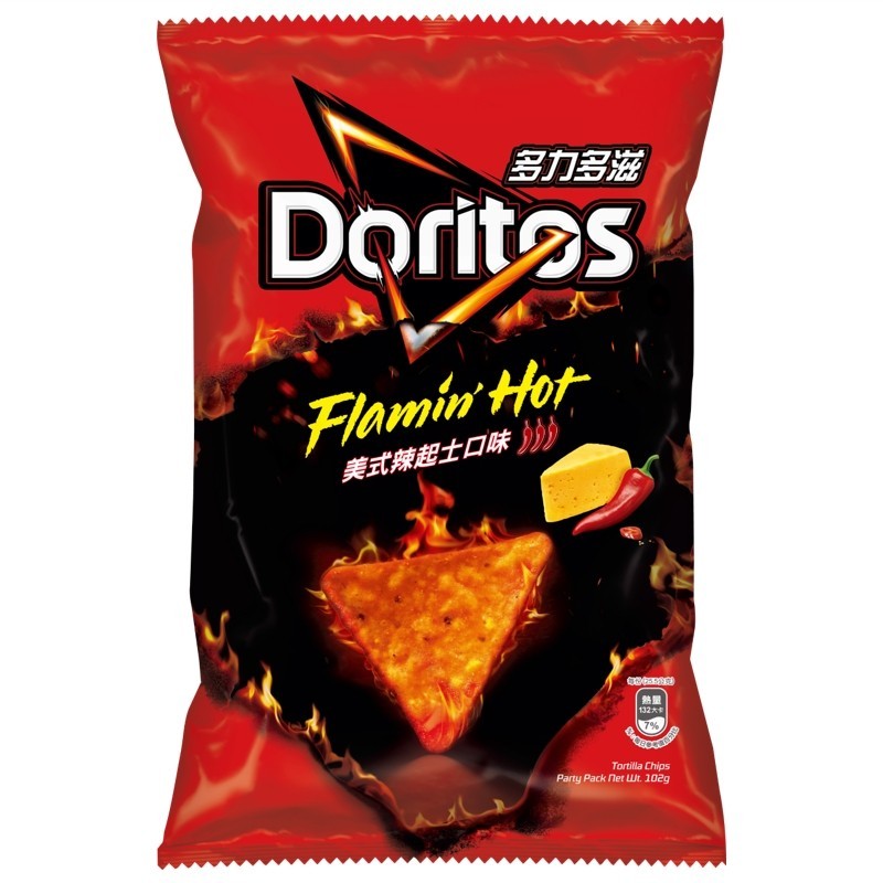 6 pkgs× Doritos American spicy cheese flaming hot Flavor Corn chips 102G each