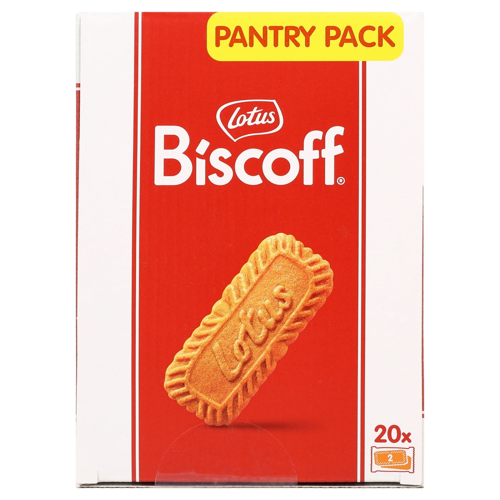 LOTUS BISCOFF COOKIES, 17.6 OZ, DISPENSER BOX (20 SLEEVES OF 2 XL COOKIES) NEW..