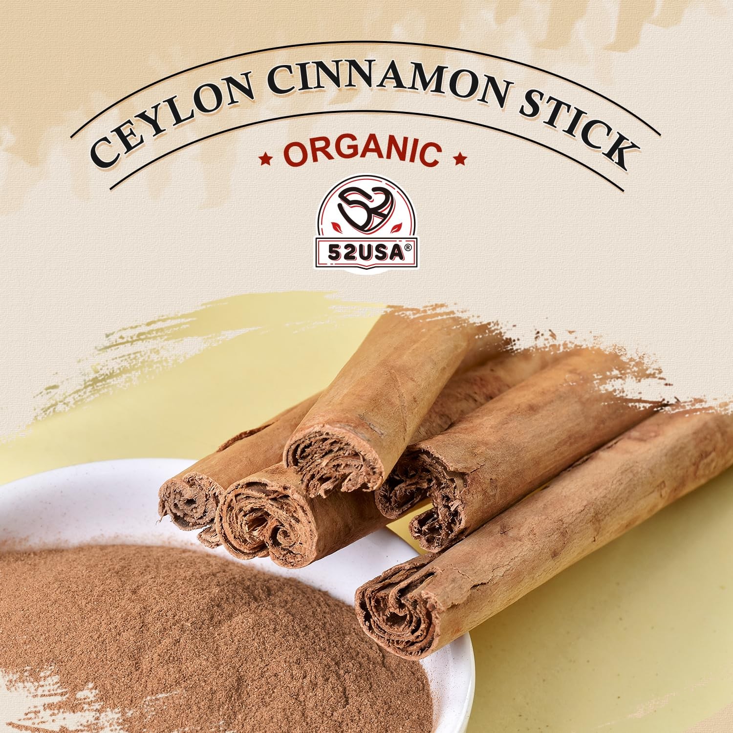 52USA Organic Ceylon Cinnamon Sticks, 1 Ounce (Pack of 1), True Cinnamon Farmed