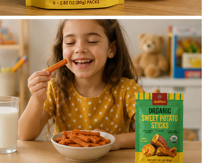 4PACK The SnakYard Organic 100% Sweet Potato Sticks No Sugar Added[2.82oz/80g]
