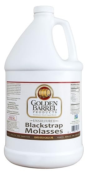 Unsulfured Blackstrap Molasses 128 oz Bulk Jug for Baking Cooking