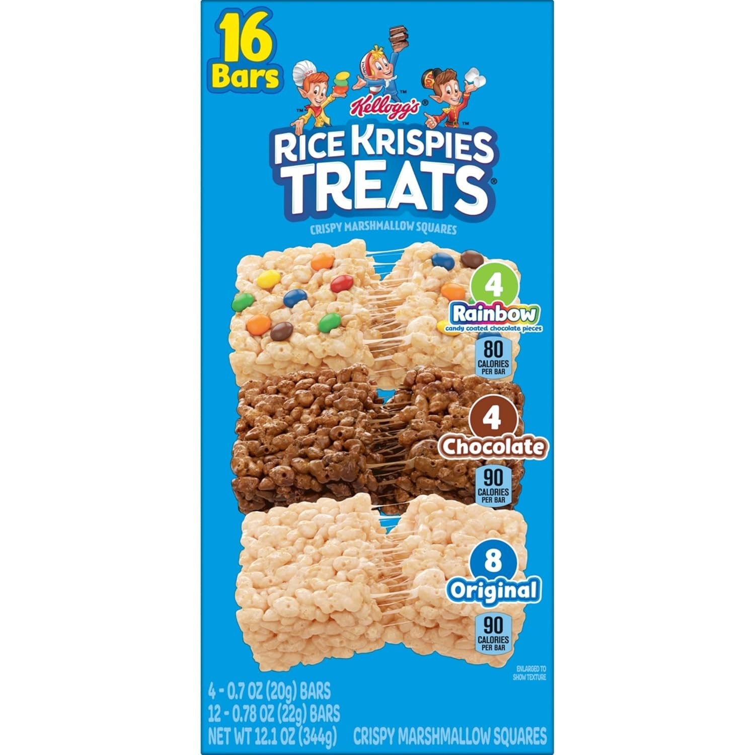 Rice Krispies Treats Crispy Marshmallow Squares Kids Snacks Cereal Bars 12.1 oz