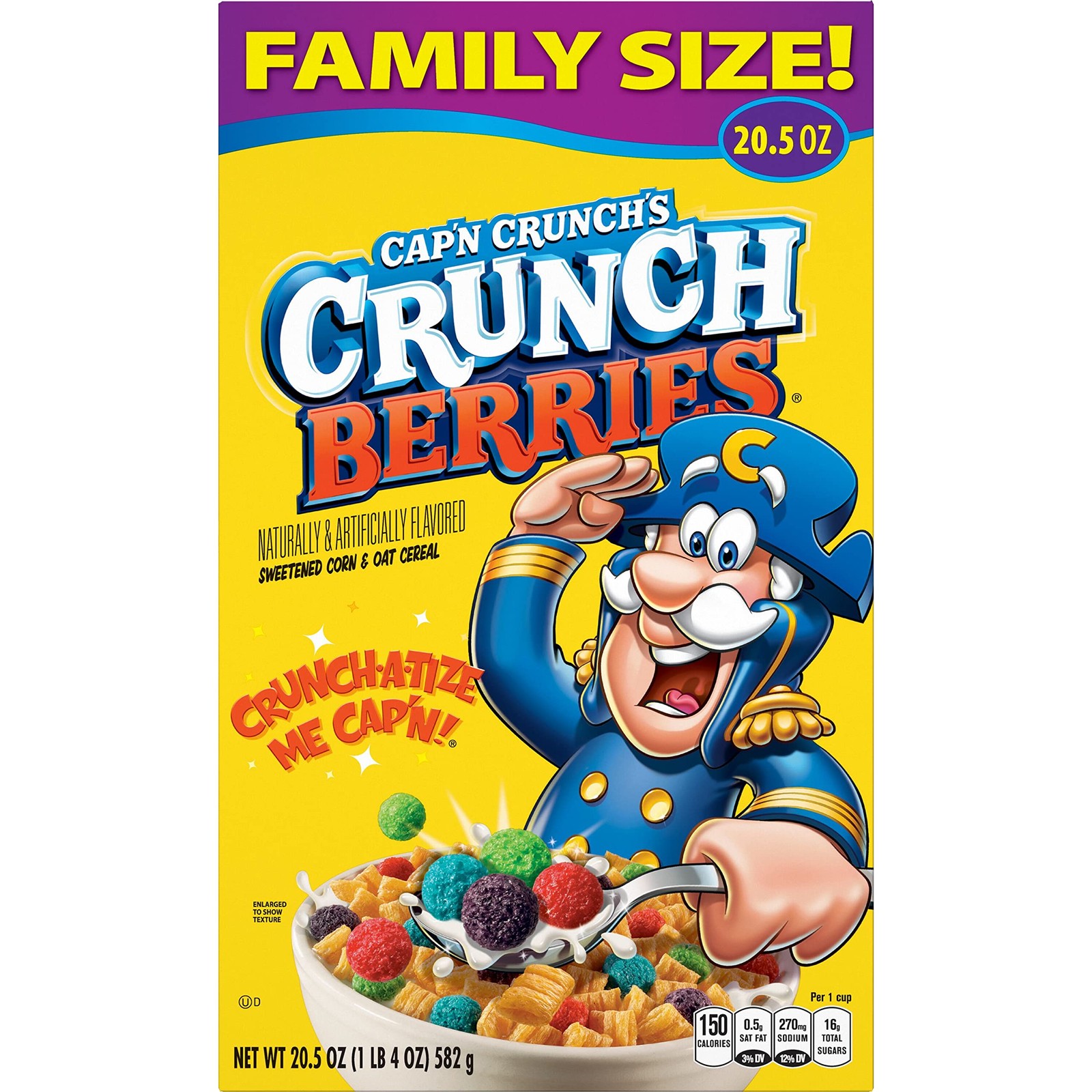Cap’n Crunch Cereal, Berries, 20.5oz Box 20.5 Ounce (Pack of 1)