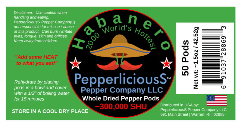 50 PODS HABANERO Red Savina – 2000 Guinness Worlds Hottest – Whole Dried Pods