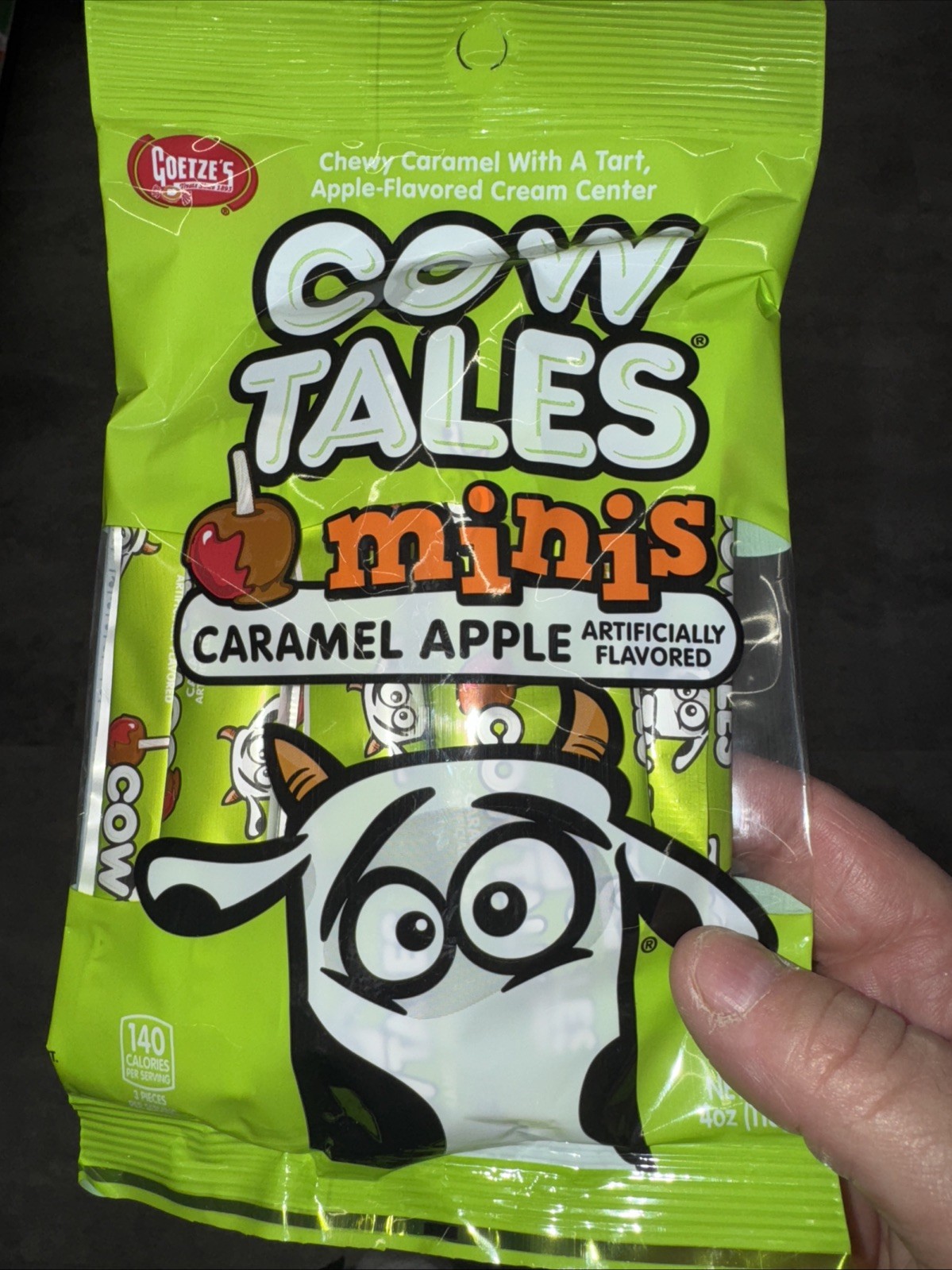 4oz Bag GOETZE’S Cow Tales Minis CARAMEL APPLE Flavor Cream Center Chewy Candy