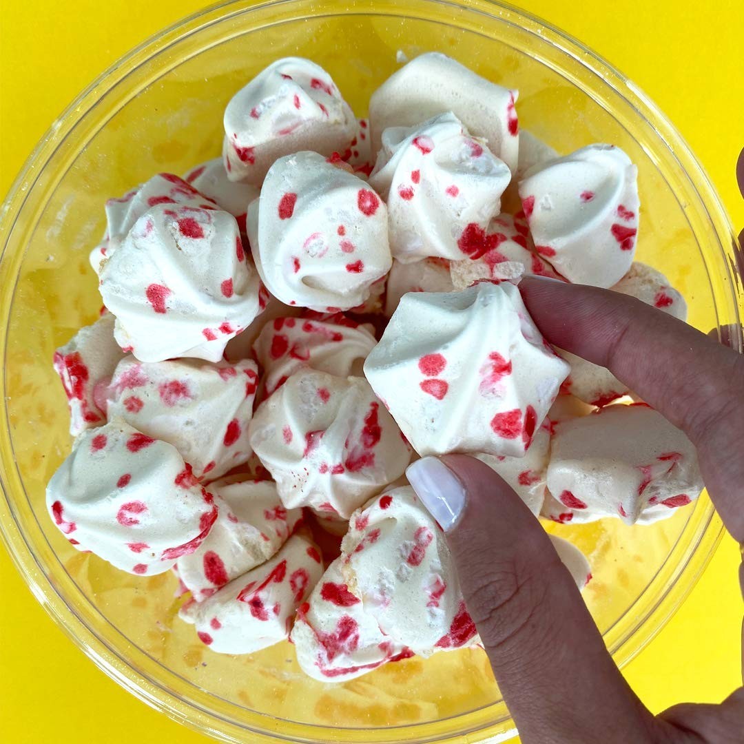 Meringue Cookies Peppermint Crush Flavor 4 Oz – Gluten Free, Fat Free Snack