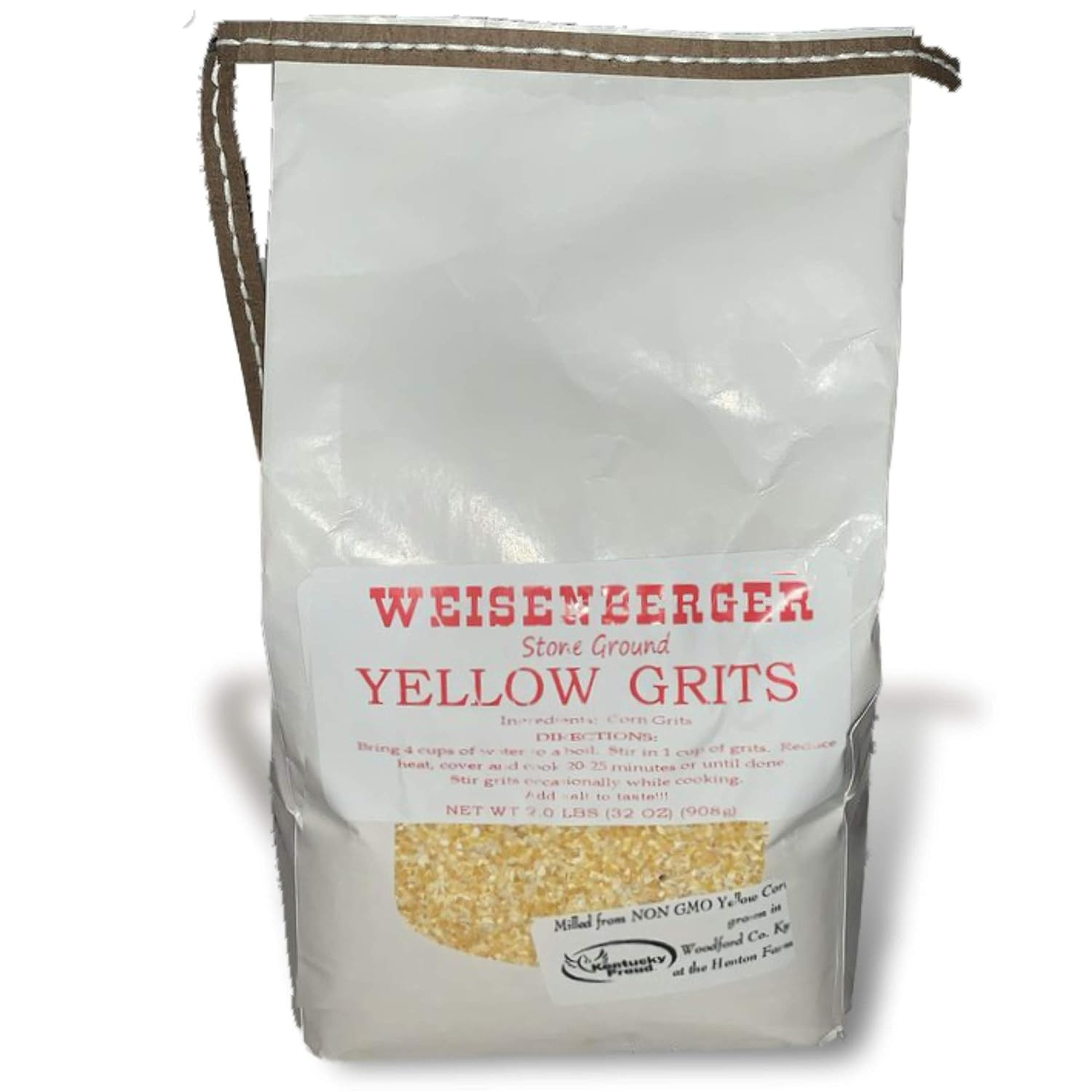 Stone Ground Yellow Corn Grits 2 lb 2 Pack Non-GMO Coarse Old Fashioned Southern