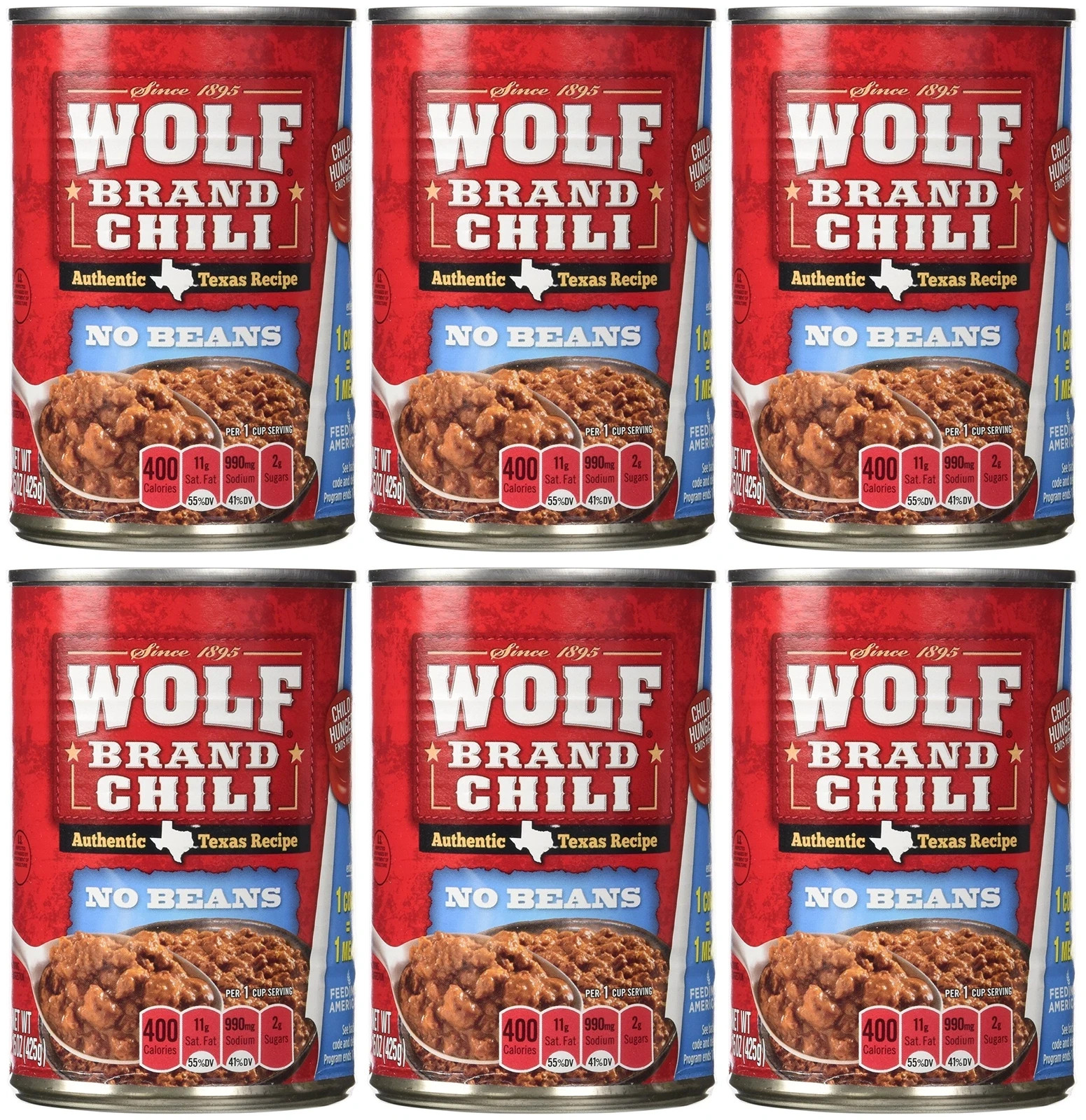 Wolf Brand No Beans Chili – 6/15 oz. Cans