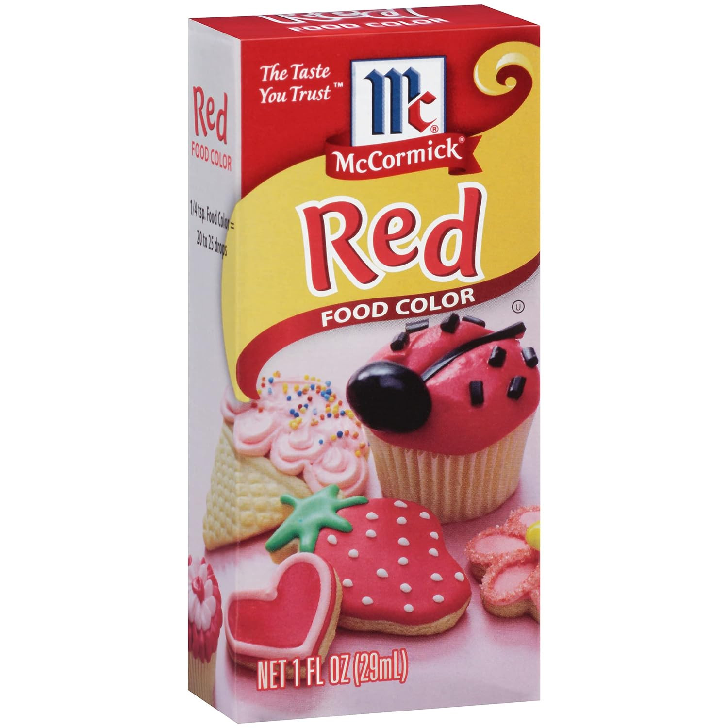 Mccormick Red Food Color 1oz Bright Red Liquid Dye for Baking & Decorating