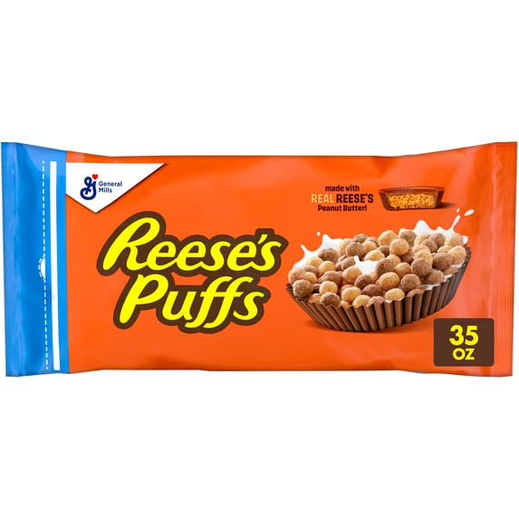 Reese’s Puffs Minis Breakfast Cereal, Chocolate Peanut Butter Cereal, 35 oz