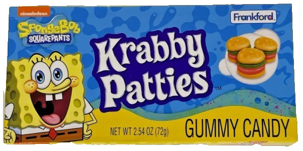 Pack of 4 SpongeBob SquarePants Krabby Patties Theater Gummy Candy 2.54oz