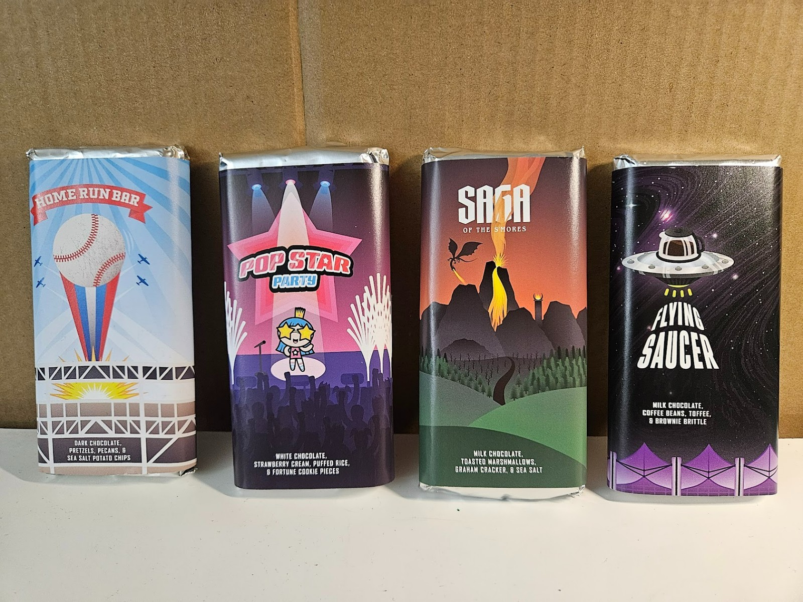 SDCC 2025 Exclusive Convention Center Chocolate Bar Set- 4 different flavors,