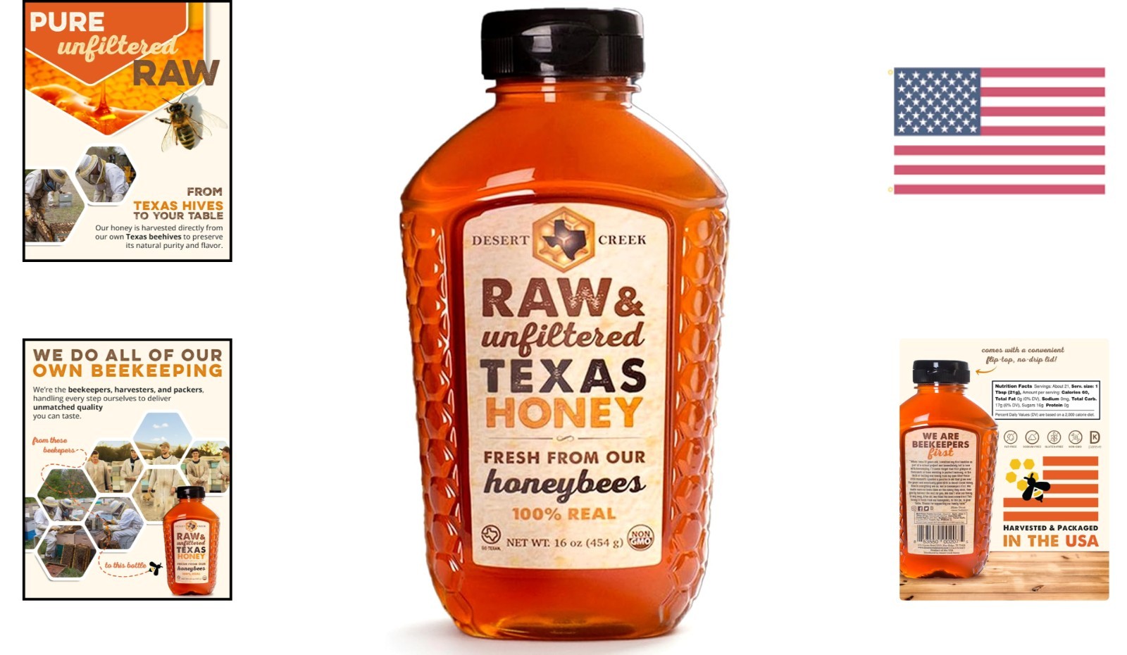 Amber Wildflower Raw Honey – 1 lb Kosher Certified Natural Sweetener