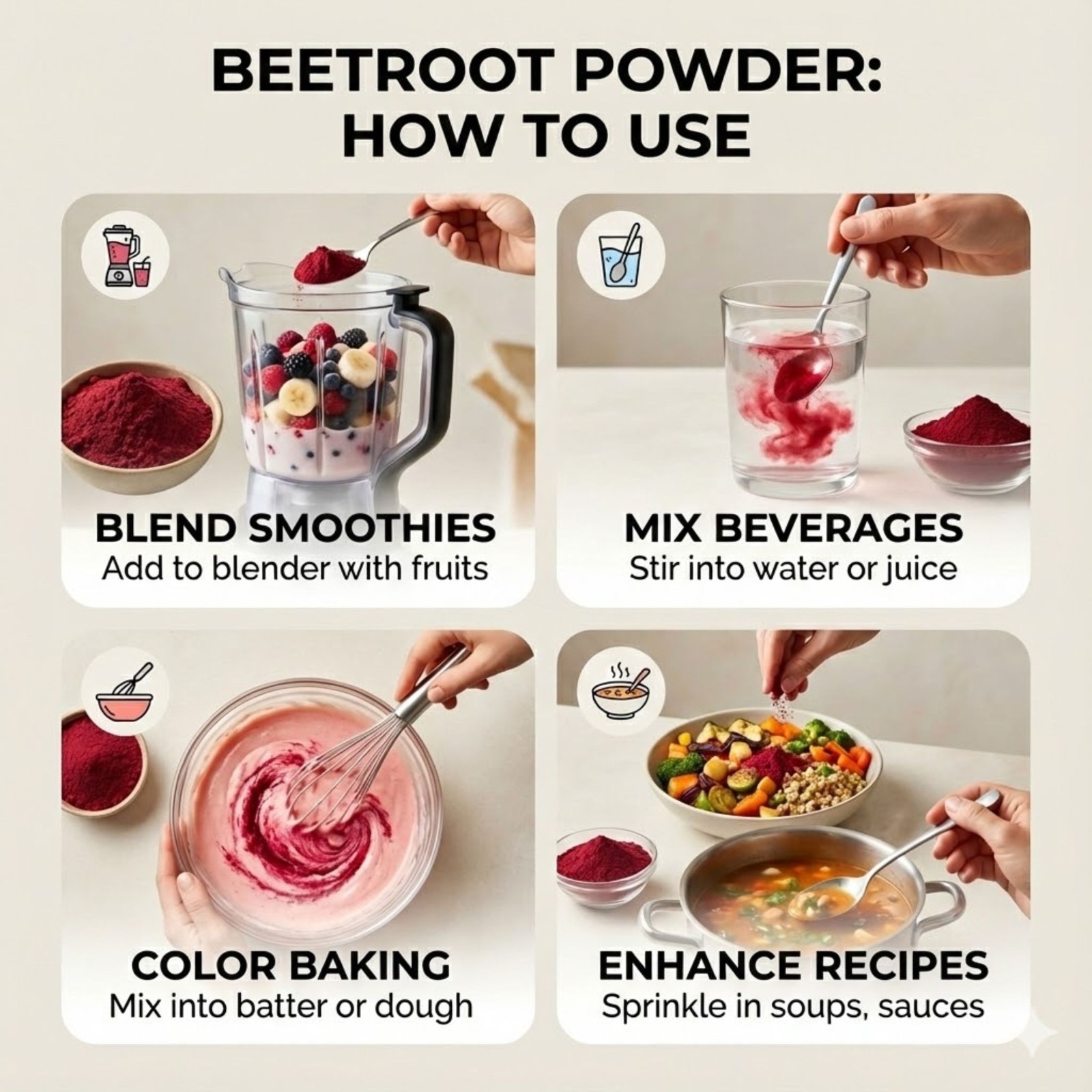 Beetroot Powder – 100% Pure Natural Superfood – Vibrant Color for Cooking-12 OZ