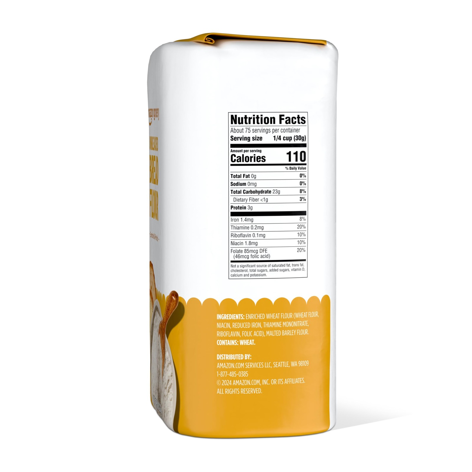 Amazon Grocery, Enriched Bread Flour, Unbleached, 5 Lb 5 Pound