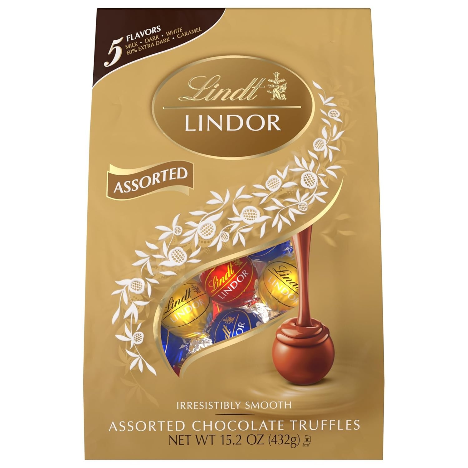 Assorted Chocolate Truffles 15.2 oz Bag Milk Dark White Caramel Kosher