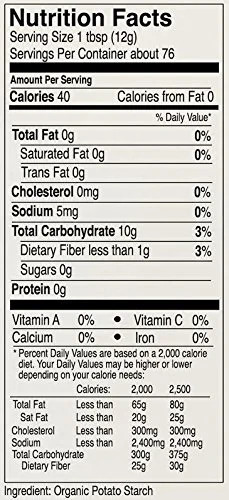 Anthony’s Organic Potato Starch, Unmodified, 2 lb, Gluten Free & Non GMO, Resist
