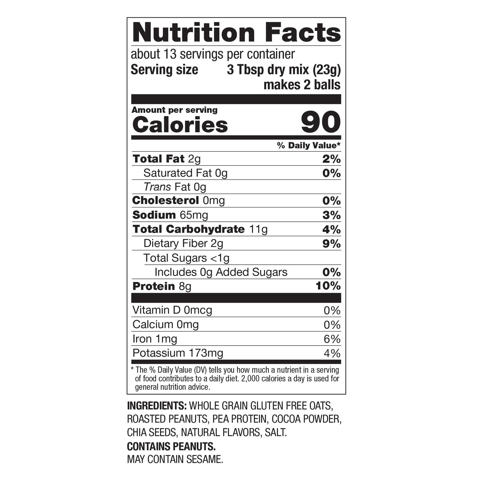 PBfit No Bake Peanut Butter & Cocoa Protein Ball Mix, 8g 1 Count (Pack of 1)