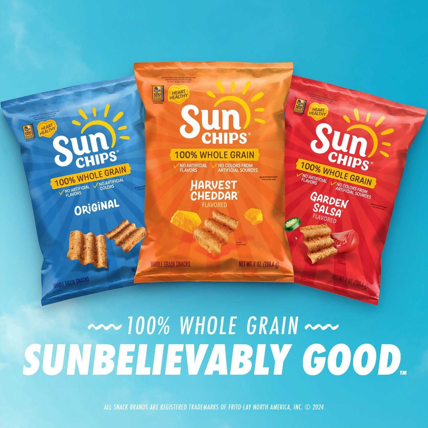 SunChips Whole Grain Harvest Cheddar Chips, 12.25 oz.