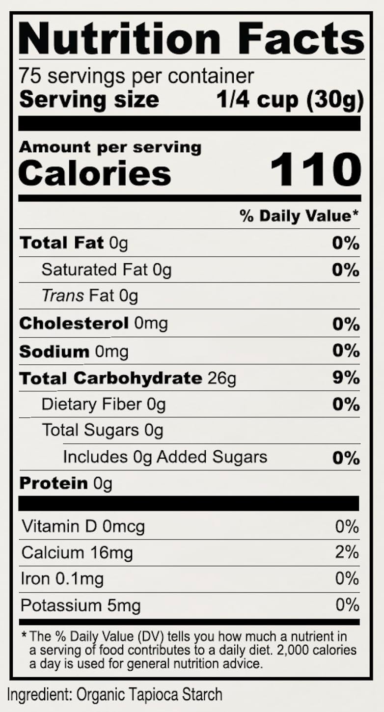 Organic Tapioca Flour Starch, 5lbs