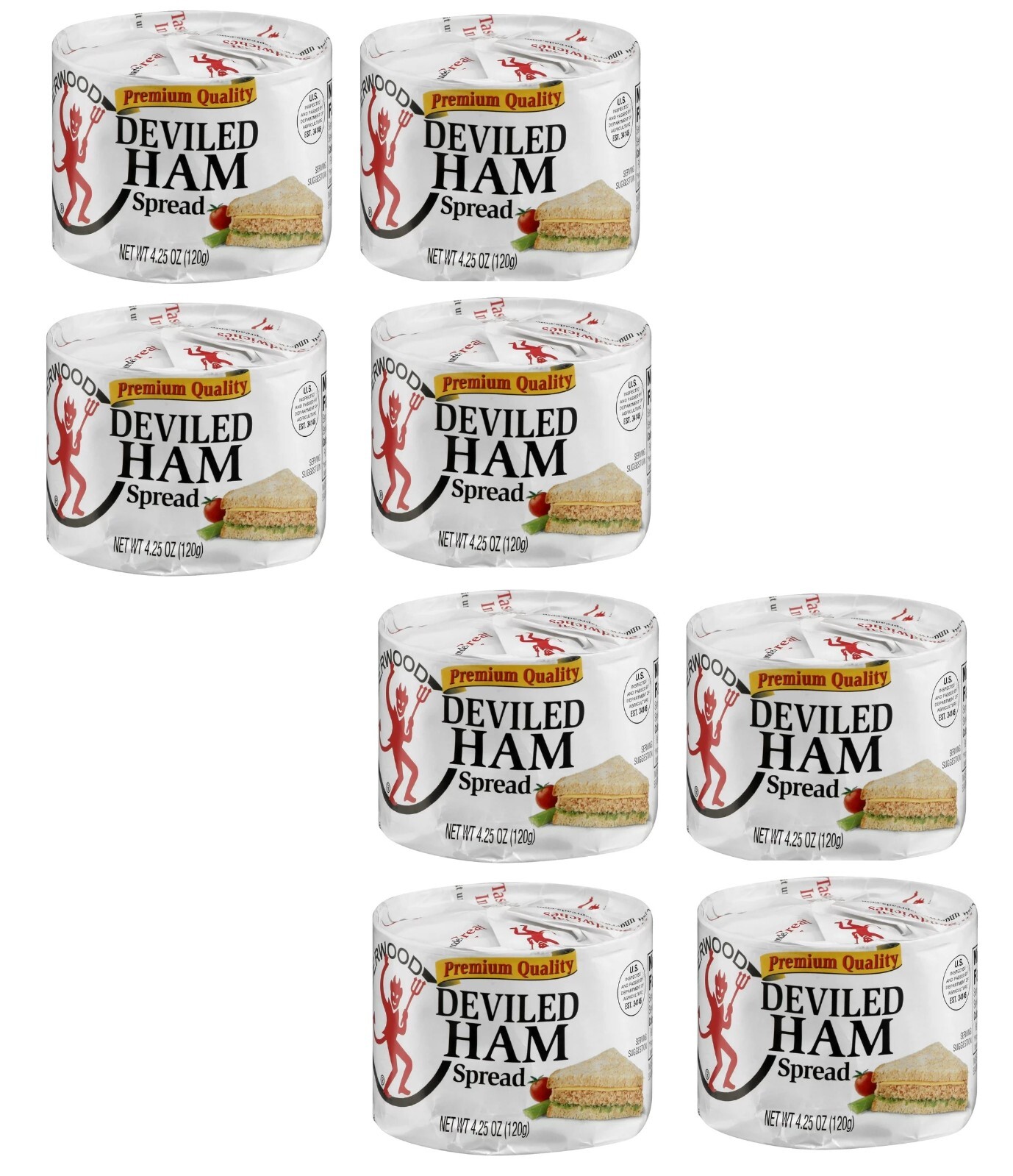 Underwood Premium Deviled Ham Spread 8-Pack | 4.25 oz Flavorful Canned Meat